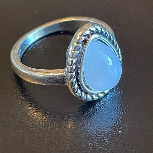 Water drop Opal stone S925 silver ring size 5.5 - Picture 2 of 9